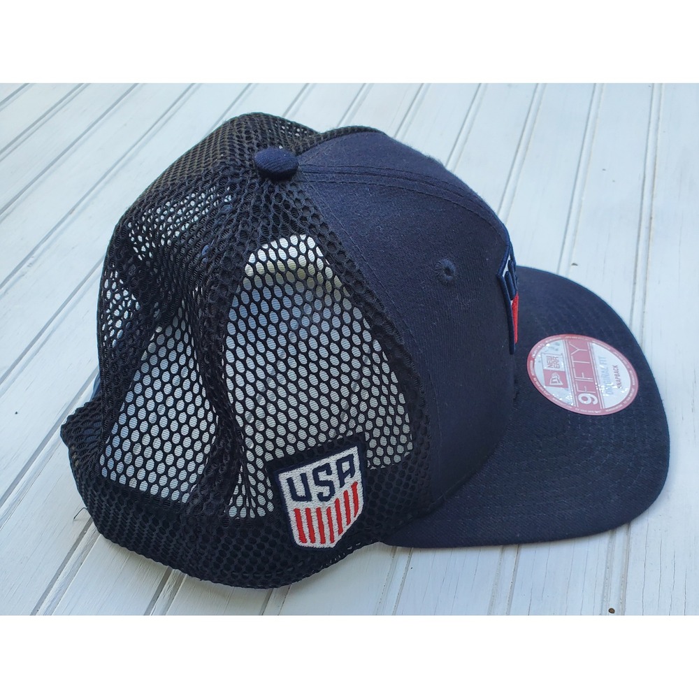 New Era 9FIFTY USA Soccer Snapback Hat Navy Blue Mesh Trucker Cap OSFM - Picture 5 of 7